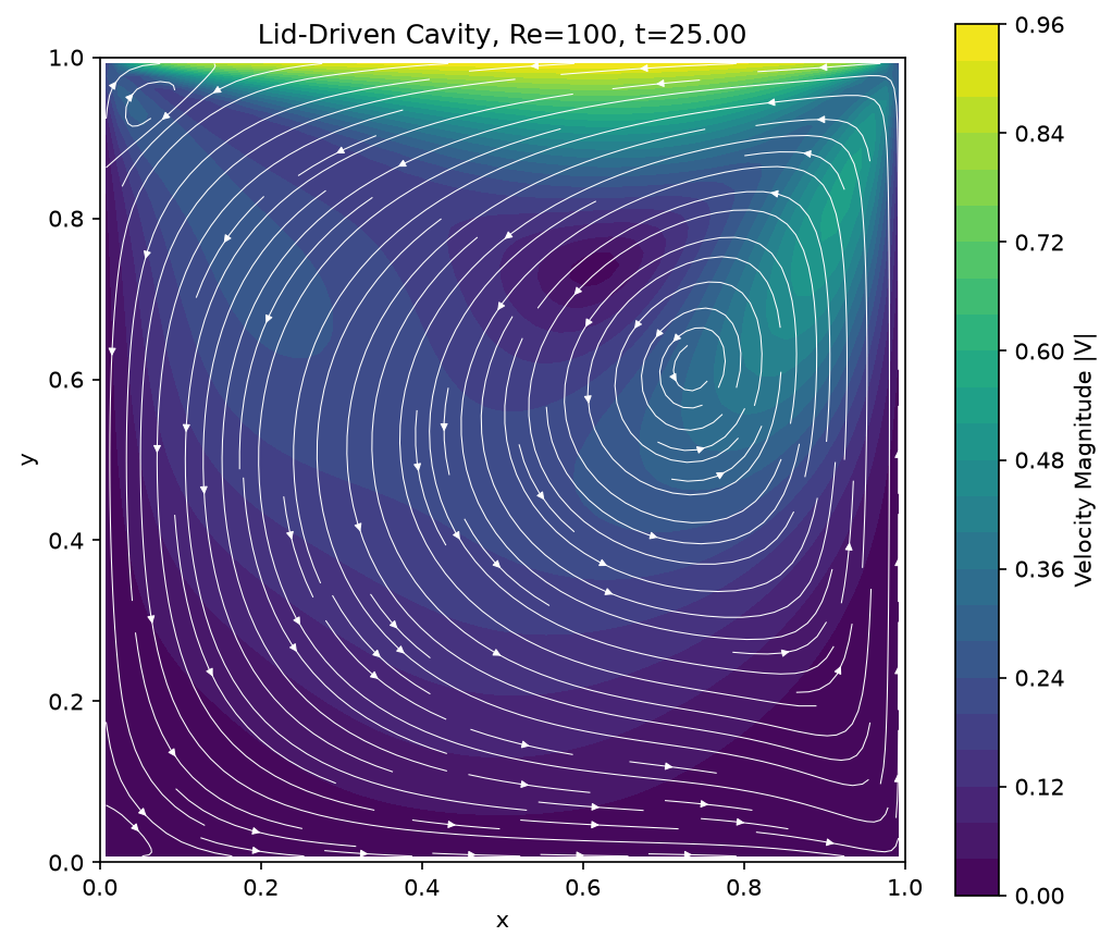 Lid-driven cavity velocity snapshot