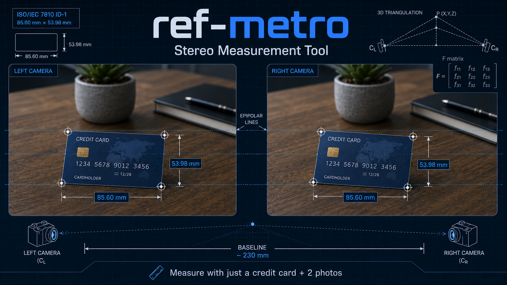 ref-metro: Measure anything with just a credit card and two photos